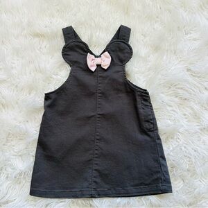 H&M Black Pinafore Dress with Pink Bow